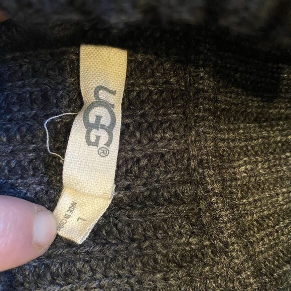 Ugg Sweater Womens L Gray Chunky Raelynn Turtleneck Ribbed Oversized Wool Blend - Picture 2 of 7